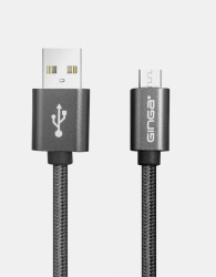 Ginga Cable USB A Macho - Micro-USB A Macho, 1 Metro, Gris 