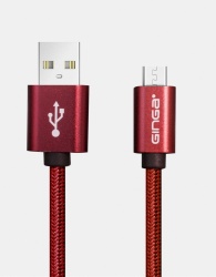 Ginga Cable USB A Macho - Micro-USB A Macho, 1 Metro, Rojo 