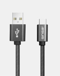 Ginga Cable USB A Macho - USB C Macho, 1 Metro, Gris 