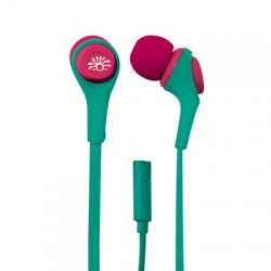 Ginga POP Audífonos Manos Libres Chícharo, Alámbrico, 3.5mm, Verde/Rosa 