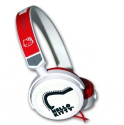 Ginga KIT-AUDJMONOHK Audífonos Hello Kitty, Alámbrico, 3.5mm, Rojo/Blanco 