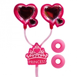 Ginga Audífonos Corazón Princesas, Alámbrico, 3.5mm, Rosa 