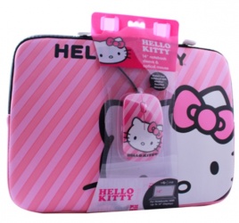 Ginga Kit de Hello Kitty Mouse + Funda para Laptop 14'' Rosa 