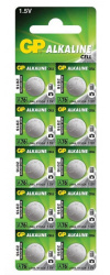 GP Batteries Pila Alcalina de Botón A76, 1.5V, 10 Pilas 