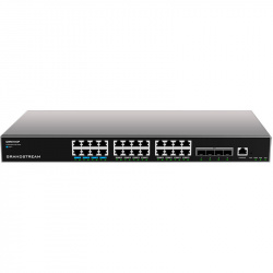 Switch Grandstream Gigabit Ethernet GWN7813P, 24 Puertos 10/100/1000Mbps (8x PoE++) + 4 Puertos SFP+, 360W, 128Gbit/s, 16.000 Entradas - Administrable 