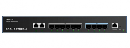 Switch Grandstream Gigabit Ethernet GWN7830, 2 Puertos 10/100/1000Mbps + 10 Puertos SFP+, 96Gbit/s, 16.000 Entradas - Administrable 