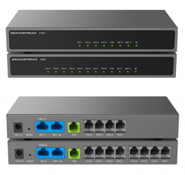 Grandstream Gateway HT881, 8x FXO, 1x FXS, 2x RJ-45, Gris 