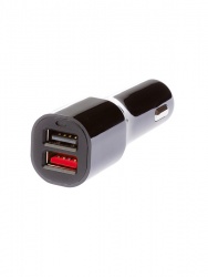 Grixx Cargador para Auto GROCFCHDUSB01, 2x USB, Negro 