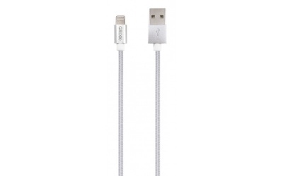 Grixx Cable de Carga Certificado MFi USB A Macho - Lightning Macho, 1 Metro, Blanco, para iPhone/iPad 