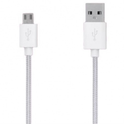 Grixx Cable USB Macho - Micro USB Macho, 1 Metro, Blanco 