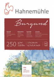 Hahnemühle Block Burgundy, 24 x 17cm, 20 Hojas, para Acuarela 