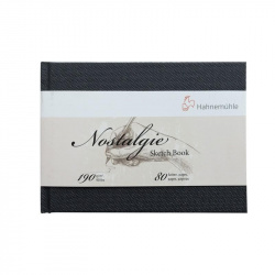 Hahnemühle Libro Nostalgie, Apaisado A4, 21 x 29.7cm, 40 Hojas, Negro, para Dibujo 