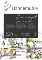 Hahnemühle Block Blanco Concept, 21 x 29.7cm, 20 Hojas, para Técnicas Secas 