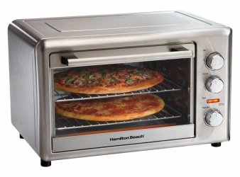 Hamilton Beach Horno con Convección y Rostizador de 2 Pisos 31103, Acero inoxidable 