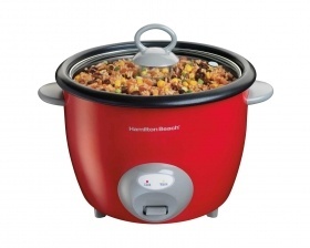 Hamilton Beach Arrocera 37538N, 20 Tazas, Interior antiadherente, Rojo 