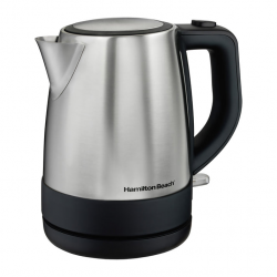 ﻿Hamilton Beach Hervidor de Agua 40998, 1 Litro, 1500W, Negro/Acero 