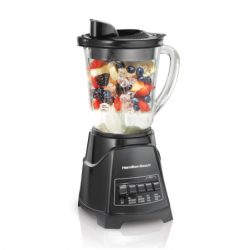 Hamilton Beach Licuadora Power Elite, 1.20 Litros, Vaso de Vidrio, Negro 