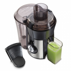 Hamilton Beach Extractor de Jugos 67735F, 800W 2.4 Litros, 2 Velocidades, Negro/Plata 