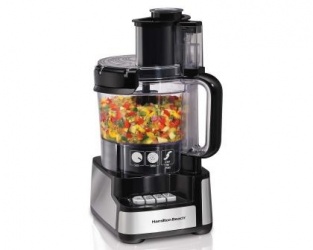 Hamilton Beach Procesador de Alimentos Stack & Snap 70725, 450W, Negro/Transparente 