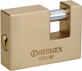 Hermex Candado Antipalanca COR-50, 50mm, Latón 