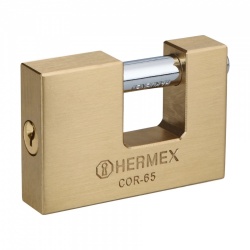 Hermex Candado Antipalanca COR-65, 65mm, Latón/Metálico 