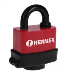 Hermex Candado Laminado CMR-50, 50mm, Rojo/Negro 