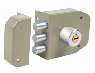 Hermex Cerradura de Sobreponer CS-93, 3 Barras, Gris 