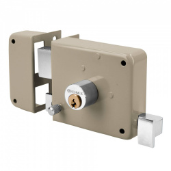 Hermex Cerradura de Sobreponer CS-701B, Izquierdo, Latón 