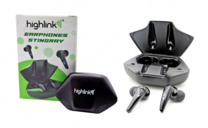 Highlink Audífonos Stingray, Intrauriculares, Inalámbrico, Bluetooth, Negro 