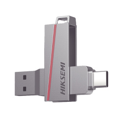 Memoria USB Hiksemi E307C Dual, 128GB, USB-C/USB-A, Gris 