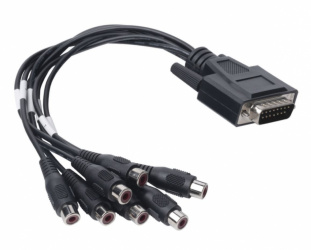Hikvision Adaptador D-B15 Macho - 7x RCA Hembra de Audio para DVR 