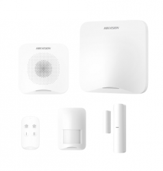 Hikvision Kit Sistema de Alarma AXHOME, Alámbrico, 99 Zonas de Alarma, 1 Sensor de Movimiento, 2 Sensores Puerta/Ventana, con Panel de Control  