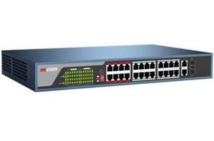 Switch Hikvision Fast Ethernet DS-3E0326P-E, 24 Puertos PoE 10/100Mbps + 2 Puertos 10/100/1000Mbps, 8.8 Gbit/s, 4000 Entradas - No Administrable 
