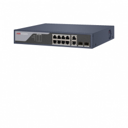 Switch Hikvision Fast Ethernet Smart DS-3E1310P-SI, 8 Puertos PoE 10/100Mbps + 2 Puertos SFP + 2 Puertos Combo Gigabit, 125W, 5.6 Gbit/s, 16.000 Entradas - Administrable 