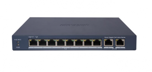 Switch Hikvision DS-3E1510P-EI/M, 2 Puertos Gigabit Ethernet 10/100/1000 8 x PoE Activo 60W, 20 Gbit/s, 4000 Entradas, No Administrado  