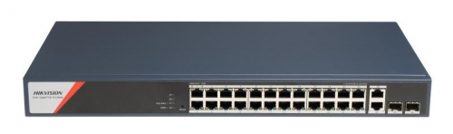 Switch Hikvision DS-3E1528HP-SI-24P2T2F, 26 Puertos Gigabit Ethernet 10/100/1000 24 x PoE 370W, 2 Puertos SFP, 56 Gbit/s, 8000 Entradas, Administrado  