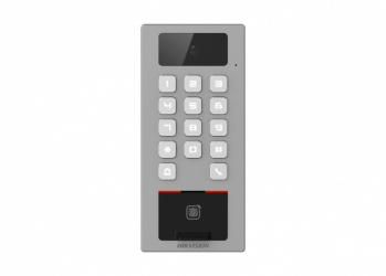 Hikvision Control de Acceso Biométrico con Videoportero DS-K1T502DBFWX-C, 10.000 Tarjetas Mifare/Huellas, WiFi, RS-485 