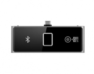 Hikvision Módulo Lector de Huellas Digital/Códigos QR DS-KAB673-FBQR, USB, Negro 
