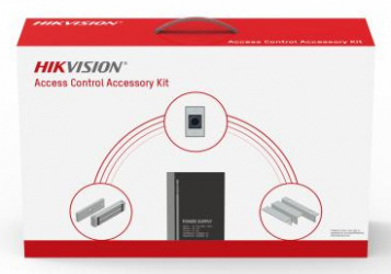 Hikvision Kit de Instalación para Control de Acceso DS-KAS-7M01, Incluye Fuente 12V/Botón Salida/Chapa Magnética 