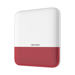 Hikvision Sirena con Luz Estroboscópica DS-PS1-E-WB/R, Inalámbrico, 110dB, Blanco/Rojo 