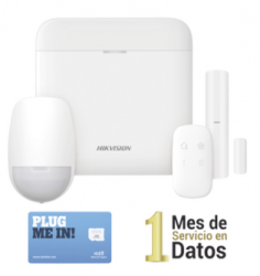 Hikvision Kit Panel de Control DS-PWA48-M-WB de 48 Zonas, Wi-Fi/Ethernet, Compatible con Serie AX PRO- incluye 1 Control Remoto DS-PKF1-WB, Sensor de Movimiento DS-PDP15P-EG2-WB, Contacto Magnético DS-PDMC-EG2-WB 