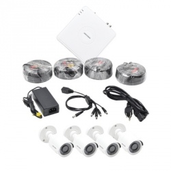 Hikvision Kit de Vigilancia HIK1080KIT8 de 4 Cámaras Bullet CCTV y 8 Canales, con Grabadora 