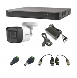 Hikvision Kit de Vigilancia TurboHD 1080p KH1080P4BW de 4 Cámaras CCTV Bullet y 4 Canales, con Grabadora DVR 