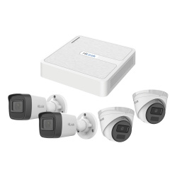 Hikvision Kit de Vigilancia KIPH2B2D de 4 Cámaras IP Bullet/Domo con Grabadora de 8 Canales  
