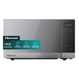 Hisense Horno de Microondas HMMG3010DSG, 1.1 Pies Cúbicos, 1100W, 31 Litros, Negro 
