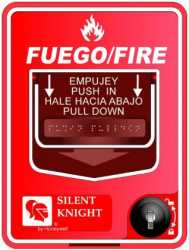 Honeywell Silent Knight Estación de Jalón de Doble Acción PS-DASP, Alámbrico, Rojo 