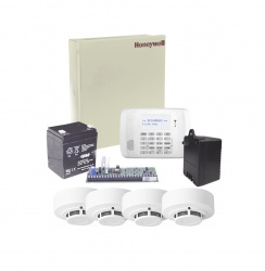 Honeywell Panel de Alarma Contra Incendio de 48 Zonas VISTA48LA, Blanco ― incluye Gabinete/Batería/Transformador/4 Sensores de Humo 
