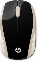Mouse HP Óptico 200, RF Inalámbrico, 1000DPI, Negro/Oro 