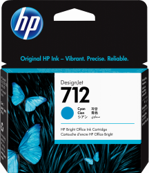 Cartucho HP 712 Cian, 29ml  