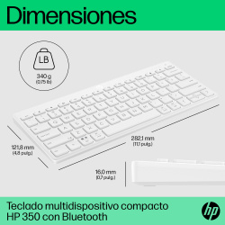 HP 692T0AA#ABM 350 WHT Compact Multi-Device Keyboard LNG Spanish